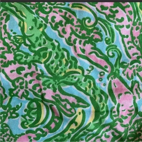 Lilly Pulitzer Callahan Shorts Women's Size 6 Chomp Chomp Alligator Pink & Green - Picture 5 of 13